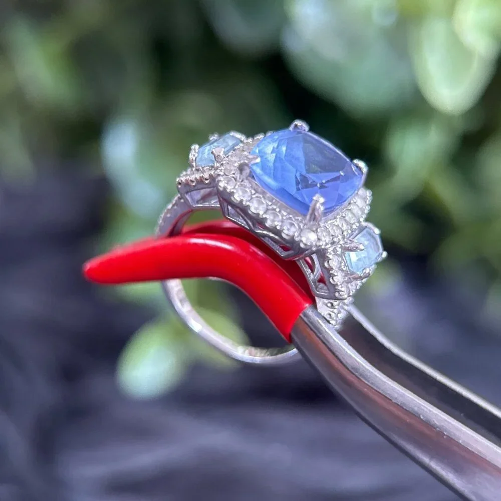 Silver 925 Tanzanite/Cz Ring‎